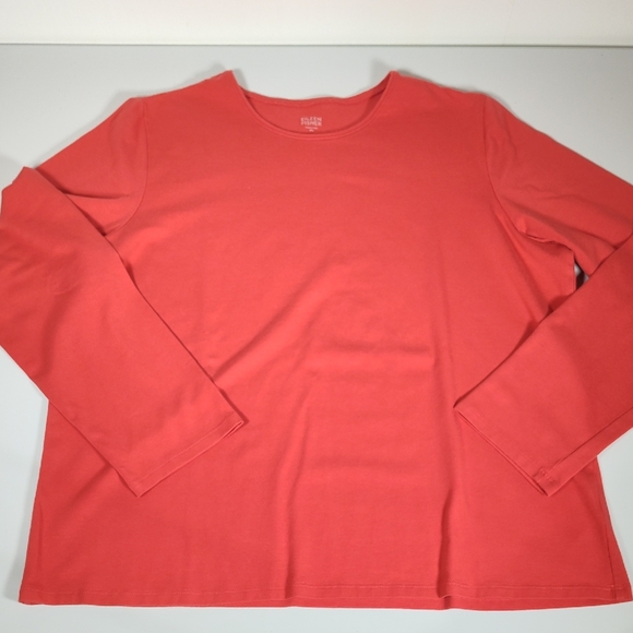 Eileen Fisher Tops - Eileen Fisher organic cotton long sleeve tee red orange XL
